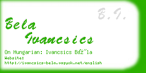 bela ivancsics business card